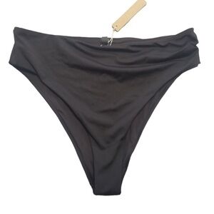 NWT SKIMS Swim Mid Waist Bikini Bottom Swimwear Onyx M